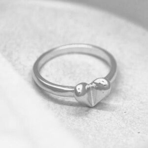 Minimalist Silver Heart Ring